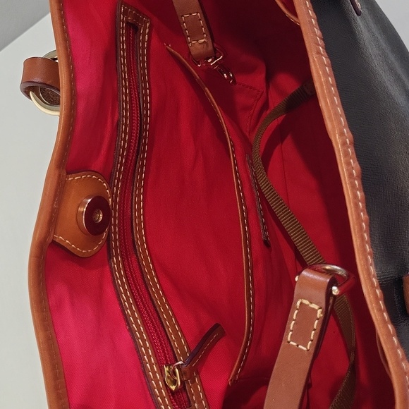 Dooney & Bourke Saffiano Small Briana Black Brown bag - Picture 4 of 11